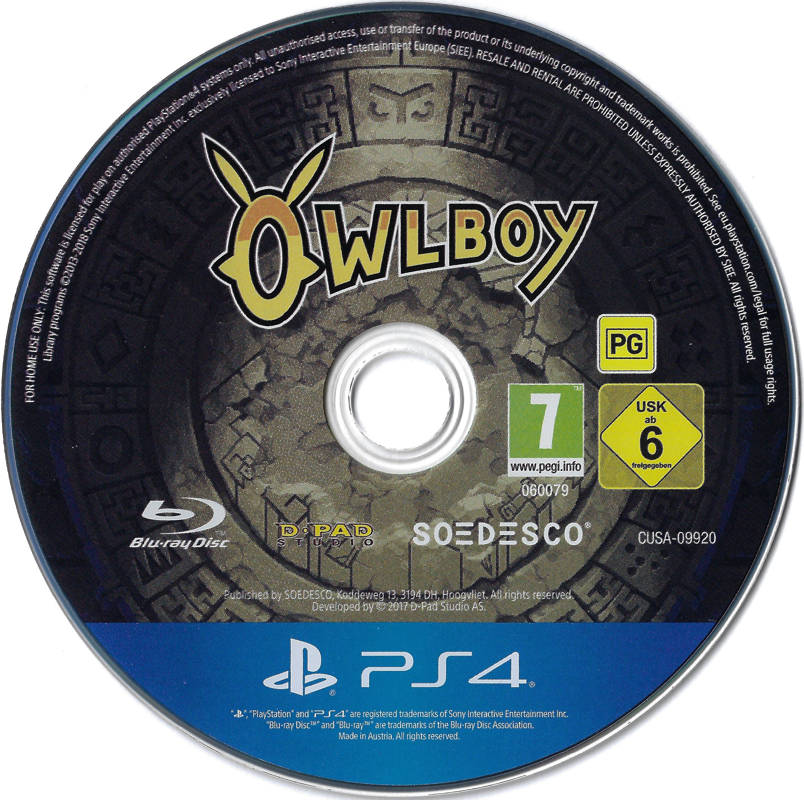 Owlboy Limited Edition box art for Playstation 4